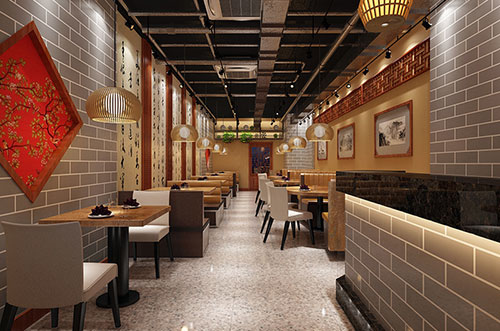 梧州传统中式餐厅餐馆装修设计效果图
