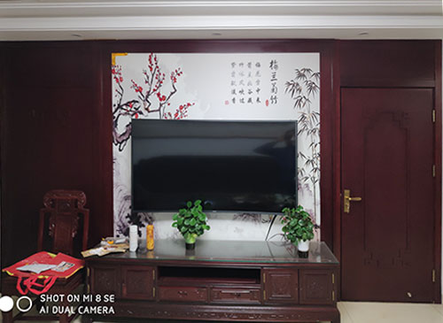 梧州中式家庭装修电视柜效果展示